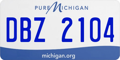MI license plate DBZ2104