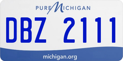 MI license plate DBZ2111