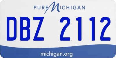 MI license plate DBZ2112