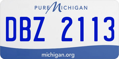 MI license plate DBZ2113