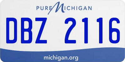 MI license plate DBZ2116