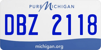 MI license plate DBZ2118