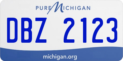 MI license plate DBZ2123