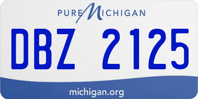 MI license plate DBZ2125