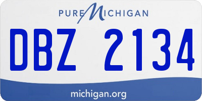 MI license plate DBZ2134