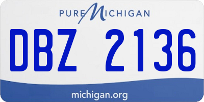 MI license plate DBZ2136