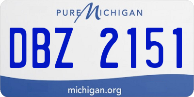 MI license plate DBZ2151