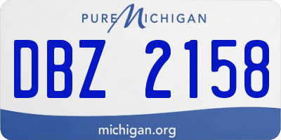 MI license plate DBZ2158