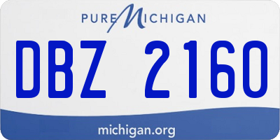 MI license plate DBZ2160