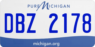 MI license plate DBZ2178