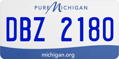 MI license plate DBZ2180