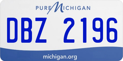 MI license plate DBZ2196