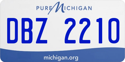 MI license plate DBZ2210