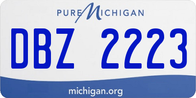 MI license plate DBZ2223