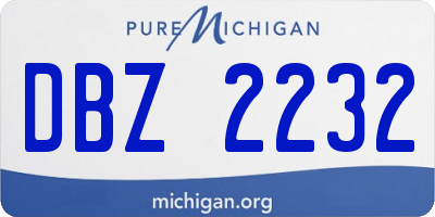 MI license plate DBZ2232