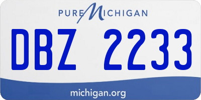 MI license plate DBZ2233