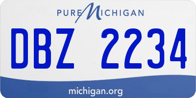 MI license plate DBZ2234