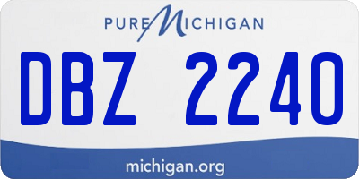 MI license plate DBZ2240