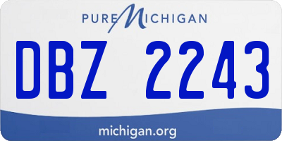 MI license plate DBZ2243