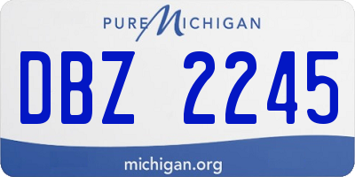 MI license plate DBZ2245