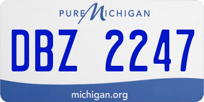 MI license plate DBZ2247