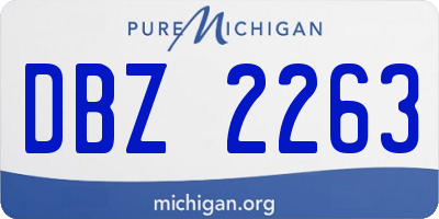 MI license plate DBZ2263