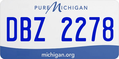 MI license plate DBZ2278