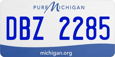 MI license plate DBZ2285