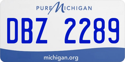 MI license plate DBZ2289