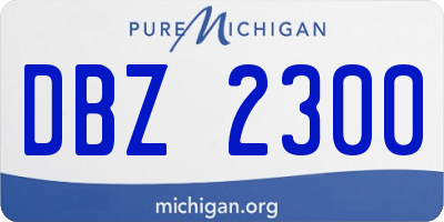 MI license plate DBZ2300