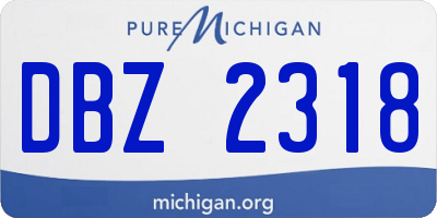 MI license plate DBZ2318