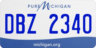 MI license plate DBZ2340