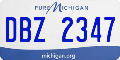 MI license plate DBZ2347