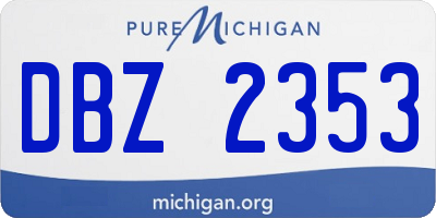 MI license plate DBZ2353