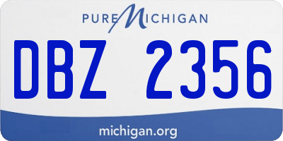 MI license plate DBZ2356