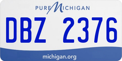 MI license plate DBZ2376