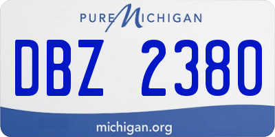 MI license plate DBZ2380