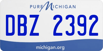 MI license plate DBZ2392