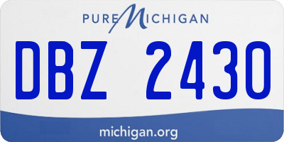 MI license plate DBZ2430