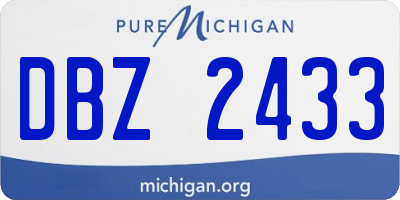 MI license plate DBZ2433