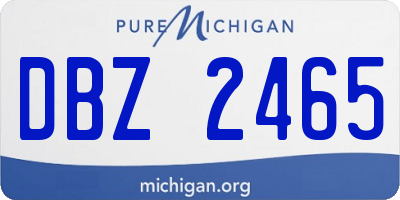 MI license plate DBZ2465