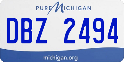 MI license plate DBZ2494