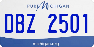 MI license plate DBZ2501