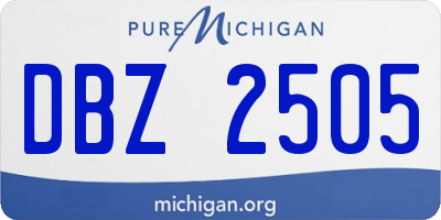 MI license plate DBZ2505