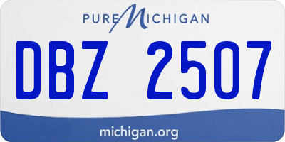 MI license plate DBZ2507