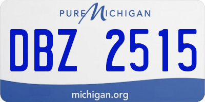 MI license plate DBZ2515