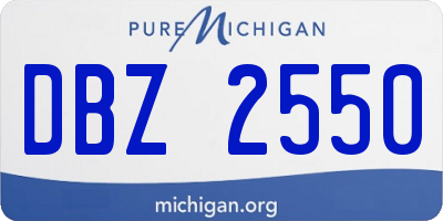 MI license plate DBZ2550