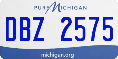 MI license plate DBZ2575