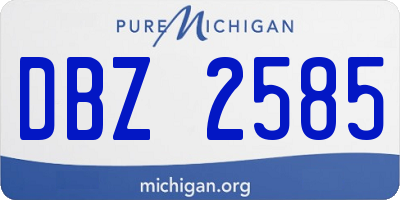 MI license plate DBZ2585