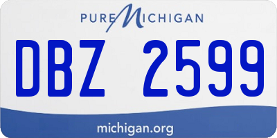 MI license plate DBZ2599